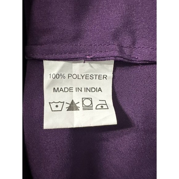 eShakti Abstract Purple Printed Flowy Tunic Top Sheer Long Sleeve Size 1X 18W - Picture 4 of 5